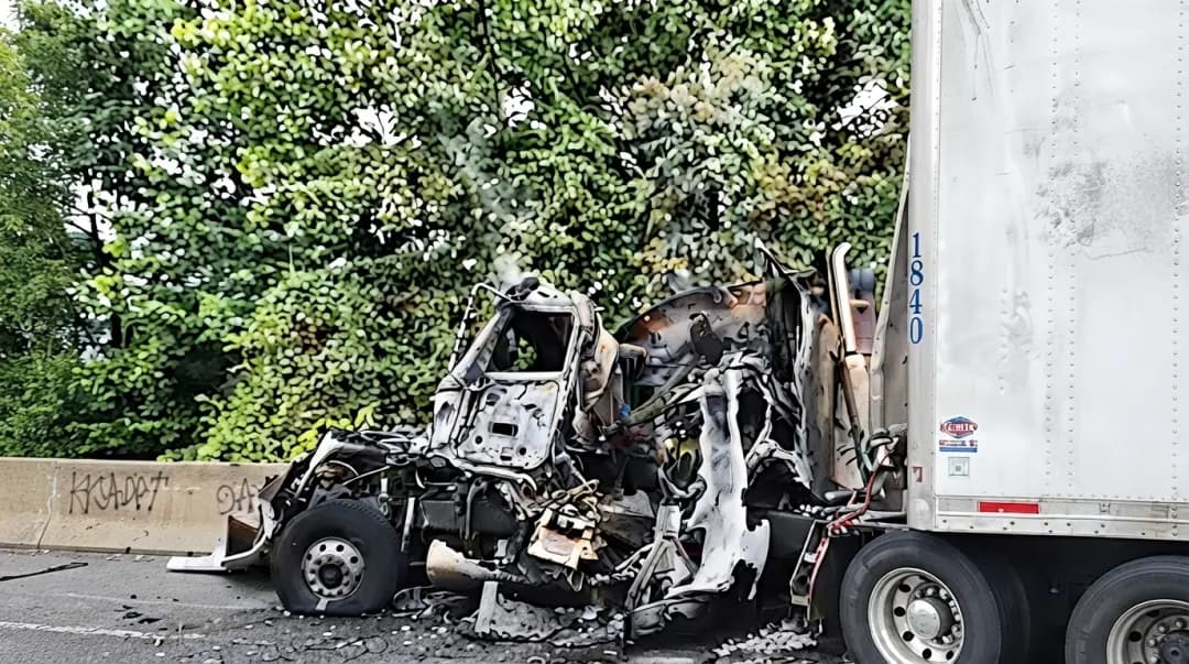 A Saturday morning tractor-trailer crash Interstate 495